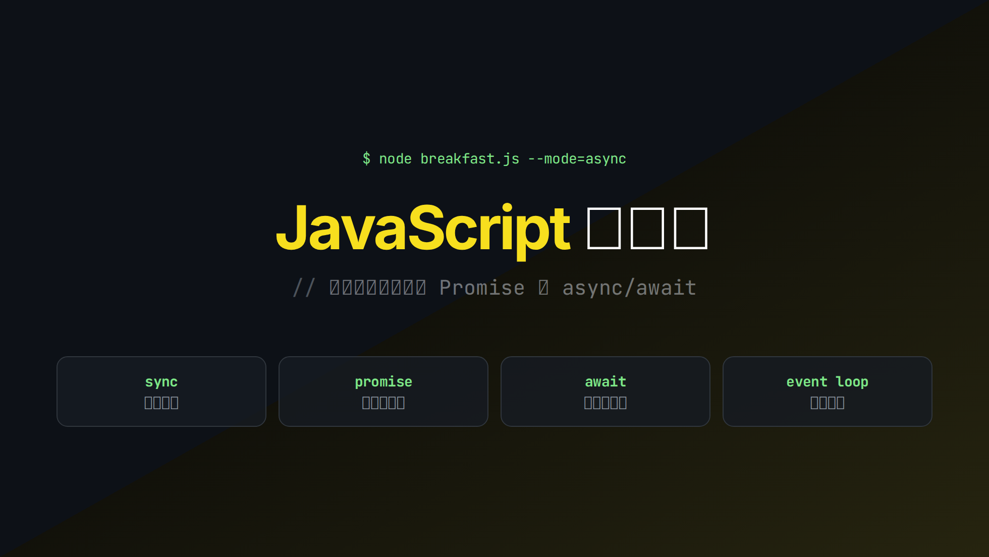 JavaScript 非同步：用一頓早餐搞懂 async